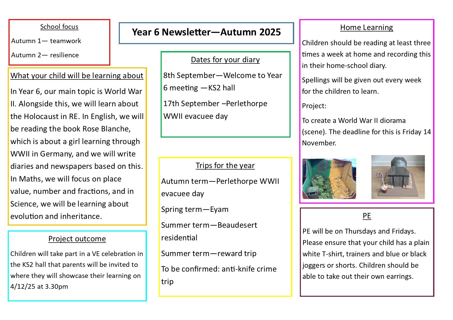 Newsletter Year 6 Autumn